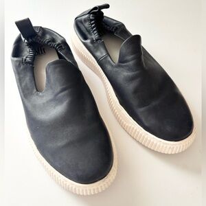 Sofft Black Fana Soft Leather Slip on Shoes